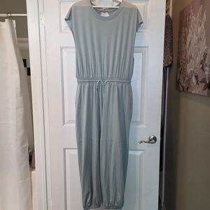 Light Sage Green Drawstring Jumpsuit